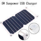 Semi Flexible Solar Cell Phone Battery Charger 5V 5W High Conversion Efficiency
